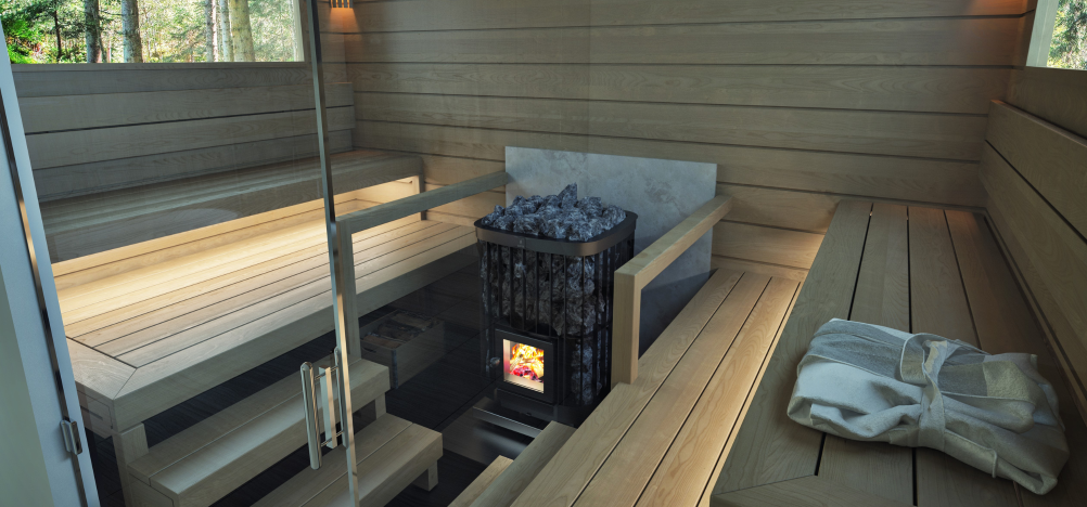 Malkinės pirties krosnelės su vidine pakura