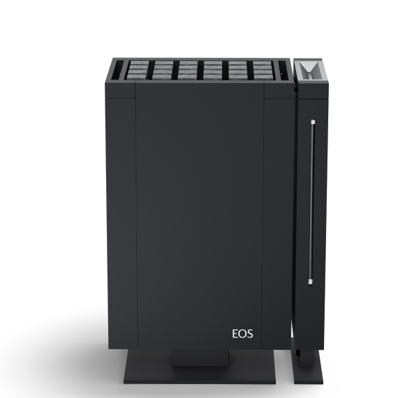 Elektrinė pirties krosnelė EOS MYTHOS S45 ANTHRACITE 12,0 kW<br>Vapor 3,0 kW iš dešinės