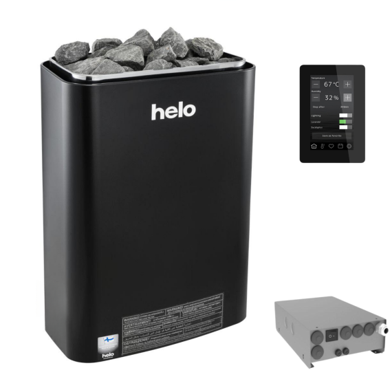 Elektrinė pirties krosnelė HELO VIENNA D/STS 4,5 kW<br>Helo Elite Free (su WE 30 kontaktorių bloku)