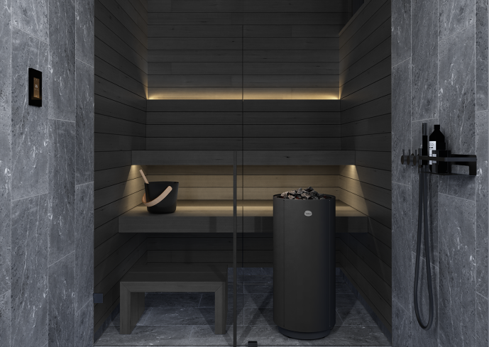 Elektrinė pirties krosnelė TULIKIVI USVA BLACK 4,5 kW<br>be valdymo pulto