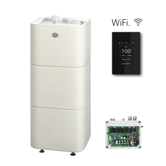 Elektrinė pirties krosnelė TULIKIVI KUURA 2 6,8 kW<br>Tulikivi Wifi (su SS1630 kontaktorių bloku)