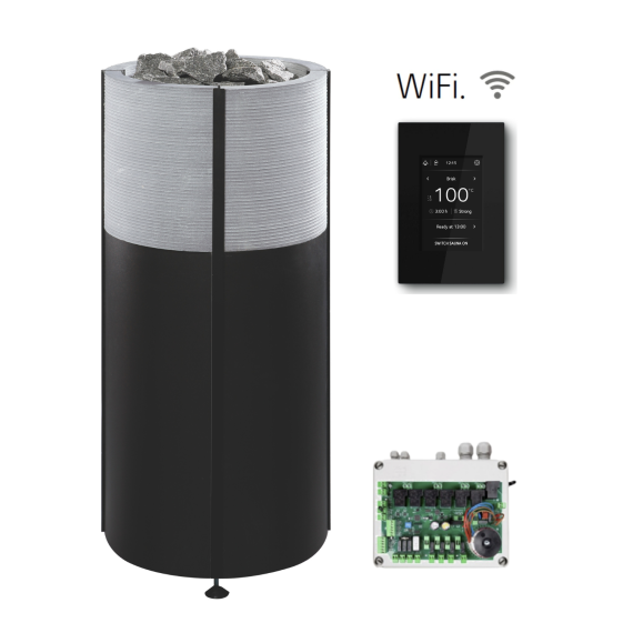 Elektrinė pirties krosnelė TULIKIVI NAAVA RIGATA INTEGRATED 6,0 kW<br>Tulikivi Wifi (su SS1630 kontaktorių bloku)