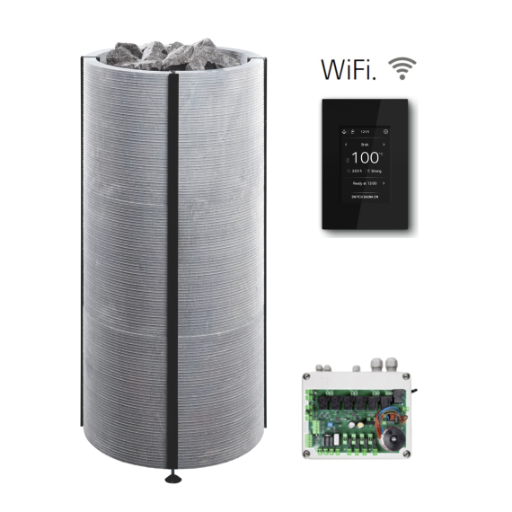 Elektrinė pirties krosnelė TULIKIVI NAAVA RIGATA 6,8 kW<br>Tulikivi Wifi (su SS1630 kontaktorių bloku)