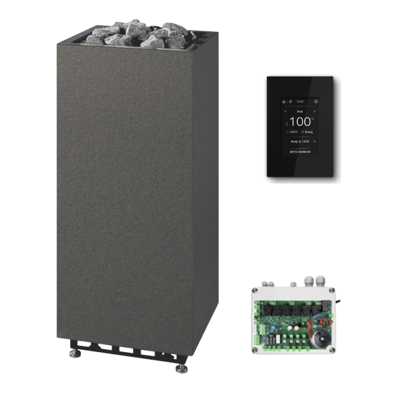Elektrinė pirties krosnelė TULIKIVI RAE GRANITE 6,8 kW<br>Tulikivi Local (su SS1630 kontaktorių bloku)