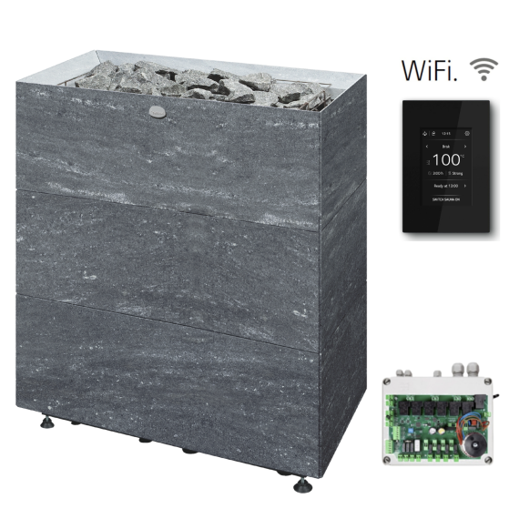 Elektrinė pirties krosnelė TULIKIVI TUISKU XL NOBILE 13,6 kW<br>Tulikivi Wifi (su SS1618 kontaktorių bloku)
