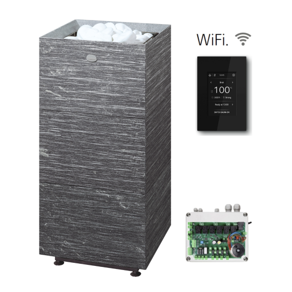 Elektrinė pirties krosnelė TULIKIVI TUISKU GRAFIA 6,8 kW<br>Tulikivi Wifi (su SS1630 kontaktorių bloku)