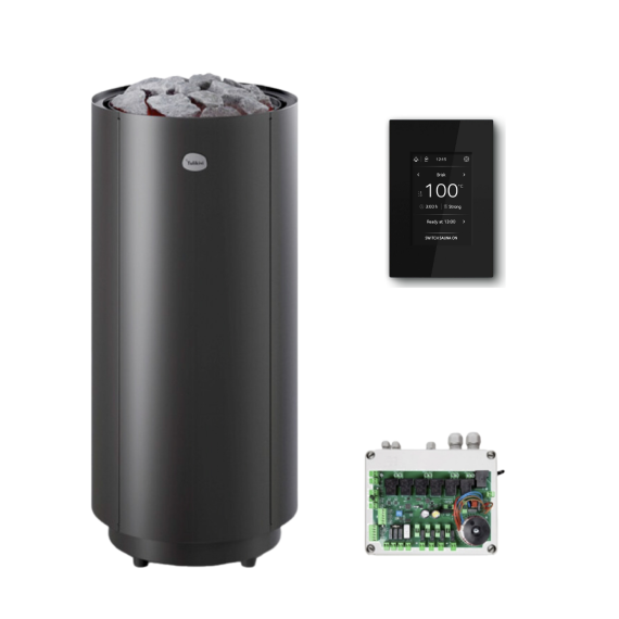 Elektrinė pirties krosnelė TULIKIVI USVA BLACK 10,2 kW<br>Tulikivi Local (su SS1630 kontaktorių bloku)