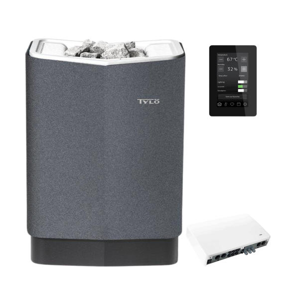 Elektrinė pirties krosnelė TYLO COMMERCIAL 6 & 8 GREY 6,6 kW<br>Tylo Elite Cloud (su COMMERCIAL LITE kontaktorių bloku)