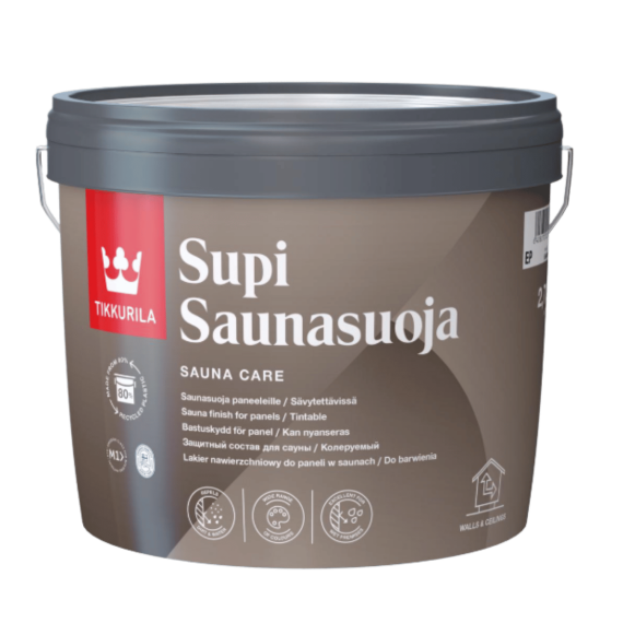 Akrilinė apsaugos priemonė Tikkurila Supi Saunasuoja 2.7 l, Alyvos - vaškai - valikliai