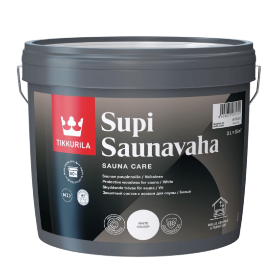 Apsauginis vaškas Tikkurila Supi Saunavaha 2,7 l, Alyvos - vaškai - valikliai
