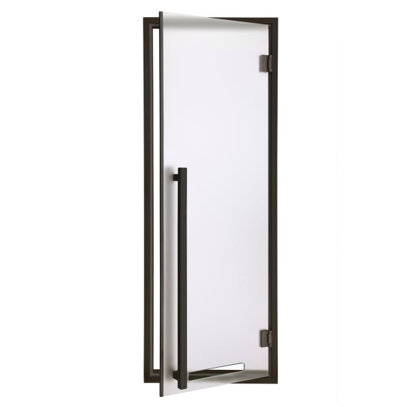 Pirties durys AD MODERN BLACK 8 x 190 Matinė skaidri, Saunos durys