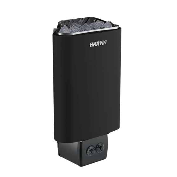 Elektrinė pirties krosnelė HARVIA DELTA BLACK 2,3 kW su Xenio Wifi valdymu, Pirties krosnelės be garo generatoriaus - Profesionalūs pirties įrengimo sprendimai jūsų namams