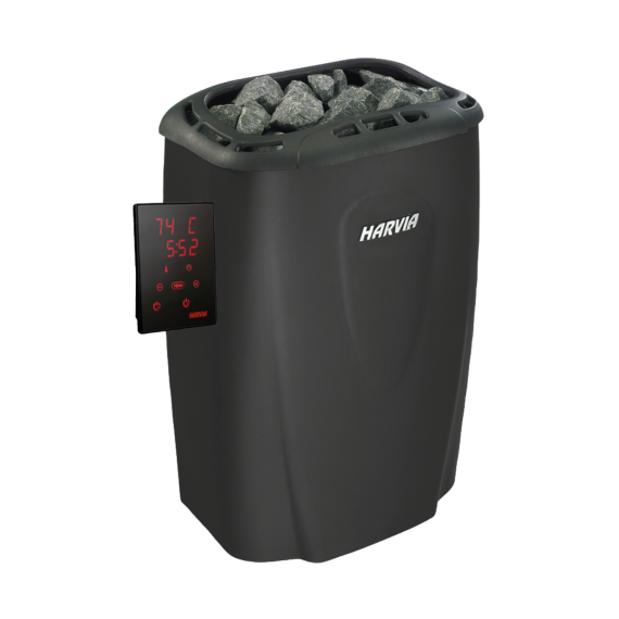 Elektrinė pirties krosnelė HARVIA MODERNA BLACK 8,0 kW su Fenix Wifi valdymu, Pirties krosnelės be garo generatoriaus