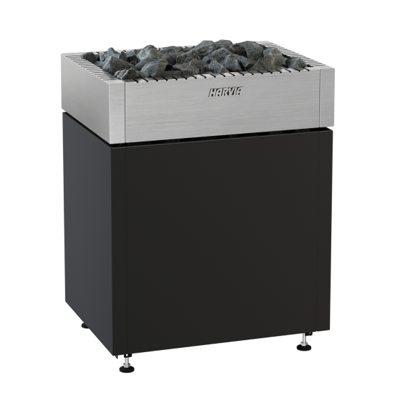 Elektrinė pirties krosnelė HARVIA QUBE BLACK 12,0 kW su Fenix valdymu, Pirties krosnelės be garo generatoriaus - Profesionalūs pirties įrengimo sprendimai jūsų namams
