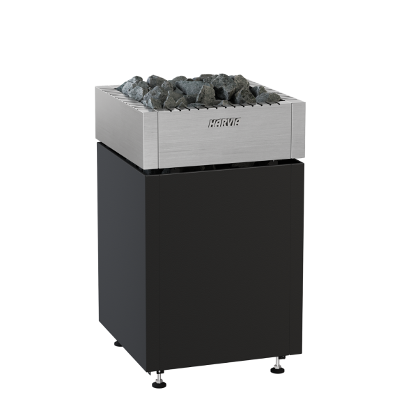 Elektrinė pirties krosnelė HARVIA QUBE BLACK 12,0 kW su Fenix valdymu, Pirties krosnelės be garo generatoriaus - Patikimi pirties įrengimo sprendimai nuo A iki Z
