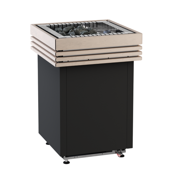 Elektrinė pirties krosnelė HARVIA QUBE COMBI BLACK 13,2 kW QU135S be valdymo, Pirties krosnelės su garo generatoriumi - Profesionalūs pirties įrengimo sprendimai jūsų namams