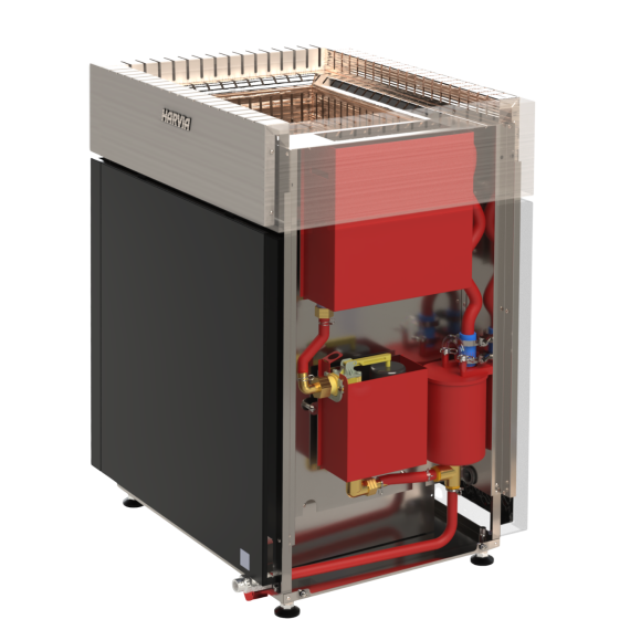 Elektrinė pirties krosnelė HARVIA QUBE COMBI BLACK 13,2 kW QU135S be valdymo, Pirties krosnelės su garo generatoriumi - Patikimi pirties įrengimo sprendimai nuo A iki Z
