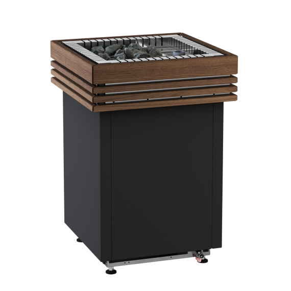 Elektrinė pirties krosnelė HARVIA QUBE COMBI BLACK 13,2 kW QU135S be valdymo, Pirties krosnelės su garo generatoriumi - Kokybiška įranga ir ekspertų pagalba pirties statybai