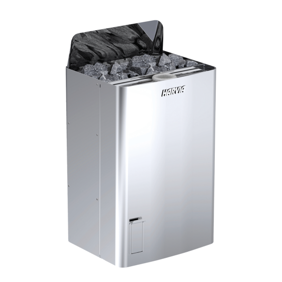 Elektrinė pirties krosnelė HARVIA THE WALL COMBI STEEL 9,0 kW su Fenix Combi Wifi valdymu, Pirties krosnelės su garo generatoriumi - Profesionalūs pirties įrengimo sprendimai jūsų namams