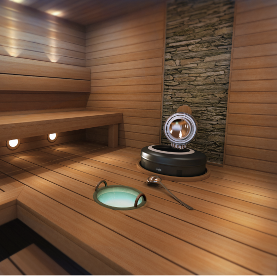 Elektrinė pirties krosnelė HELO RONDO 6,5 kW RA 19, Akumuliacinės pirties krosnelės - Patikimi pirties įrengimo sprendimai nuo A iki Z