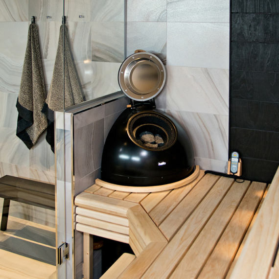 Elektrinė pirties krosnelė HELO SAUNATONTTU 6,0 kW OLEA 63, Akumuliacinės pirties krosnelės - Profesionalūs pirties įrengimo sprendimai jūsų namams