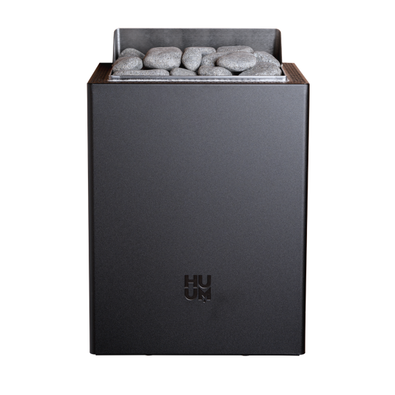 Elektrinė pirties krosnelė HUUM CORE WALL BLACK 9,0 kW su UKU Local Classic valdymu, Pirties krosnelės be garo generatoriaus - Profesionalūs pirties įrengimo sprendimai jūsų namams