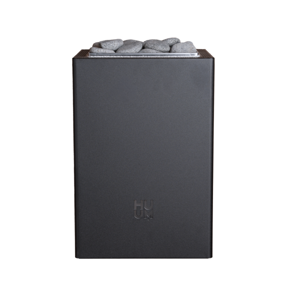 Elektrinė pirties krosnelė HUUM CORE WALL MINI COMBI BLACK 3,6 kW su UKU Wifi Glass valdymu, Pirties krosnelės su garo generatoriumi - Kokybiška įranga ir ekspertų pagalba pirties statybai