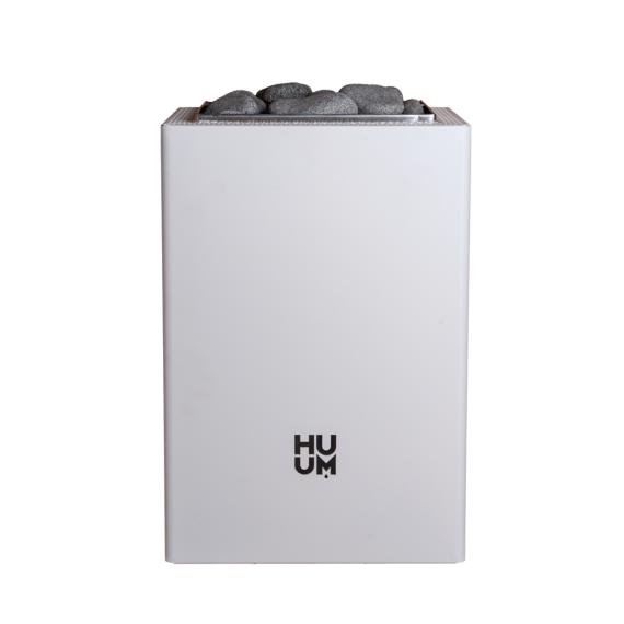 Elektrinė pirties krosnelė HUUM CORE WALL MINI COMBI WHITE 3,6 kW su UKU Wifi Glass valdymu, Pirties krosnelės su garo generatoriumi - Kokybiška įranga ir ekspertų pagalba pirties statybai