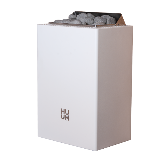 Elektrinė pirties krosnelė HUUM CORE WALL MINI WHITE 3,0 kW su UKU Wifi Glass valdymu, Pirties krosnelės be garo generatoriaus - Profesionalūs pirties įrengimo sprendimai jūsų namams