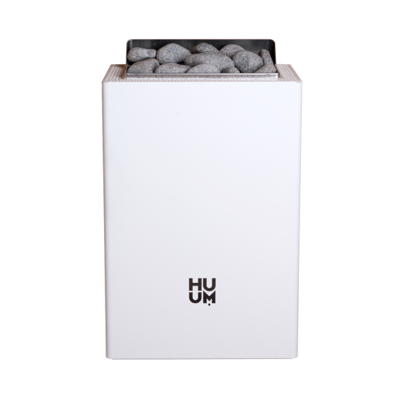 Elektrinė pirties krosnelė HUUM CORE WALL MINI WHITE 3,0 kW su UKU Wifi Glass valdymu, Pirties krosnelės be garo generatoriaus - Kokybiška įranga ir ekspertų pagalba pirties statybai