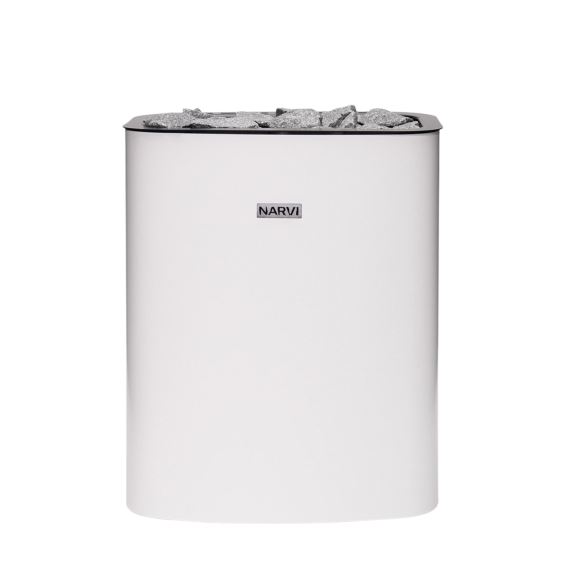 Elektrinė pirties krosnelė NARVI ELECTRIC WHITE 6,0 kW NCE be valdymo pulto, Pirties krosnelės be garo generatoriaus - Kokybiška įranga ir ekspertų pagalba pirties statybai