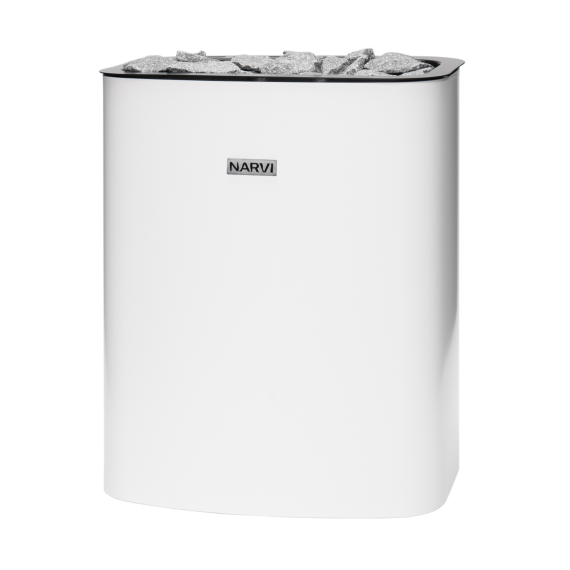 Elektrinė pirties krosnelė NARVI ELECTRIC WHITE 6,0 kW NC su FLOW WiFi valdymu, Pirties krosnelės be garo generatoriaus - Profesionalūs pirties įrengimo sprendimai jūsų namams