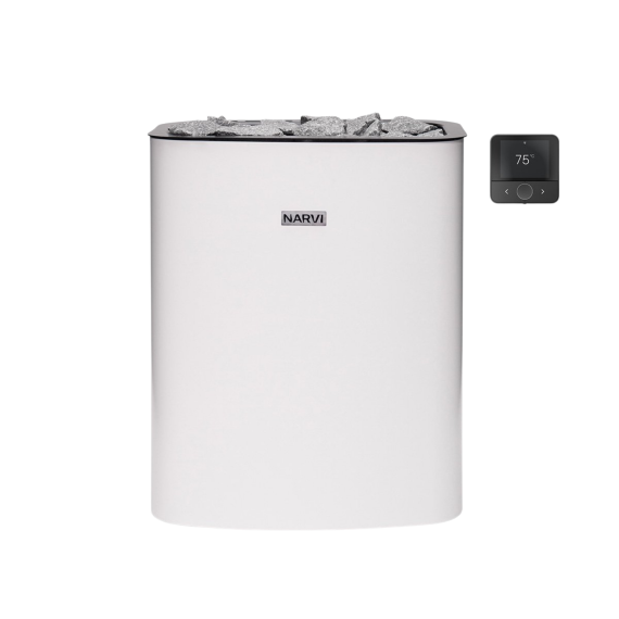Elektrinė pirties krosnelė NARVI ELECTRIC WHITE 6,0 kW NCE be valdymo pulto, Pirties krosnelės be garo generatoriaus - Profesionalūs pirties įrengimo sprendimai jūsų namams