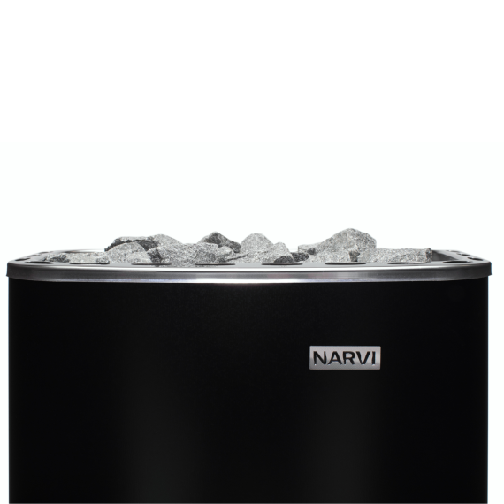 Elektrinė pirties krosnelė NARVI NM BLACK 4,5 kW Su įmontuotu valdymu, Pirties krosnelės be garo generatoriaus - Profesionalūs pirties įrengimo sprendimai jūsų namams