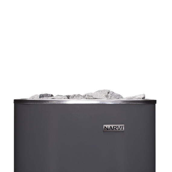 Elektrinė pirties krosnelė NARVI NM GREY 4,5 kW Su įmontuotu valdymu, Pirties krosnelės be garo generatoriaus - Profesionalūs pirties įrengimo sprendimai jūsų namams