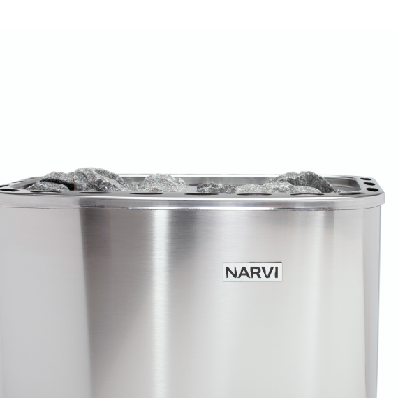Elektrinė pirties krosnelė NARVI NM STAINLESS 9,0 kW Su įmontuotu valdymu, Pirties krosnelės be garo generatoriaus - Profesionalūs pirties įrengimo sprendimai jūsų namams