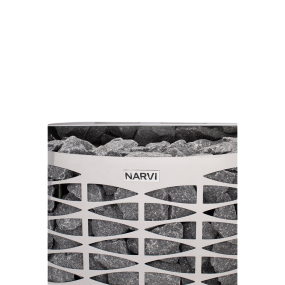Elektrinė pirties krosnelė NARVI NS BRIGHT STAINLESS 6,0 kW su įmontuotu valdymu, Pirties krosnelės be garo generatoriaus - Patikimi pirties įrengimo sprendimai nuo A iki Z