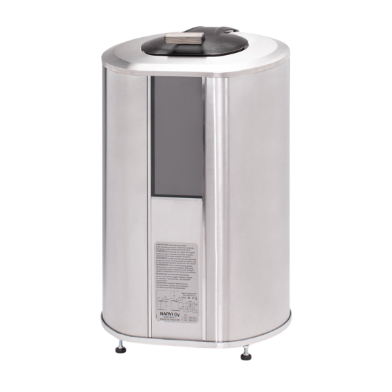 Elektrinė pirties krosnelė NARVI STEAM READY STAINLESS 6,0 kW su įmontuotu valdymu, Akumuliacinės pirties krosnelės