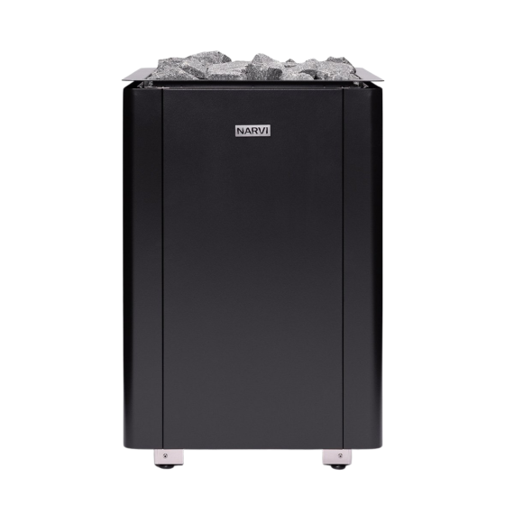 Elektrinė pirties krosnelė NARVI ULTRA BLACK 10,5 kW be valdymo pulto, Pirties krosnelės be garo generatoriaus - Profesionalūs pirties įrengimo sprendimai jūsų namams