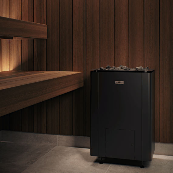 Elektrinė pirties krosnelė NARVI ULTRA SMALL BLACK 9,0 kW su Flow WiFi valdymu, Pirties krosnelės be garo generatoriaus - Patikimi pirties įrengimo sprendimai nuo A iki Z