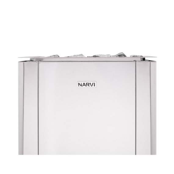 Elektrinė pirties krosnelė NARVI ULTRA SMALL STAINLESS 9,0 kW su Flow WiFi valdymu, Pirties krosnelės be garo generatoriaus - Patikimi pirties įrengimo sprendimai nuo A iki Z