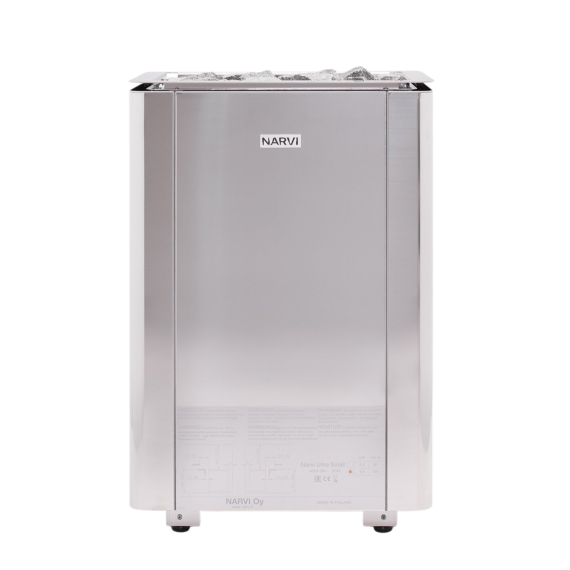 Elektrinė pirties krosnelė NARVI ULTRA SMALL STAINLESS 9,0 kW su Flow WiFi valdymu, Pirties krosnelės be garo generatoriaus - Profesionalūs pirties įrengimo sprendimai jūsų namams