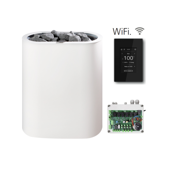Elektrinė pirties krosnelė TULIKIVI HALLA WHITE 4,5 kW<br>be valdymo pulto