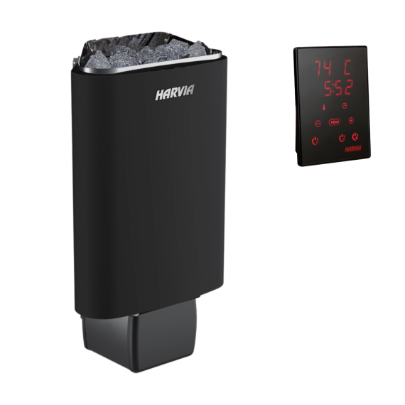 Elektrinė pirties krosnelė HARVIA DELTA BLACK 3,6 kW su Xenio valdymu, Pirties krosnelės be garo generatoriaus