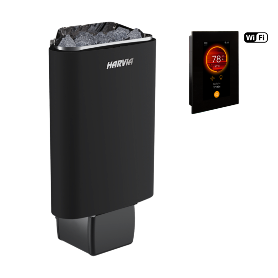 Elektrinė pirties krosnelė HARVIA DELTA BLACK 2,3 kW su Fenix Wifi valdymu, Pirties krosnelės be garo generatoriaus