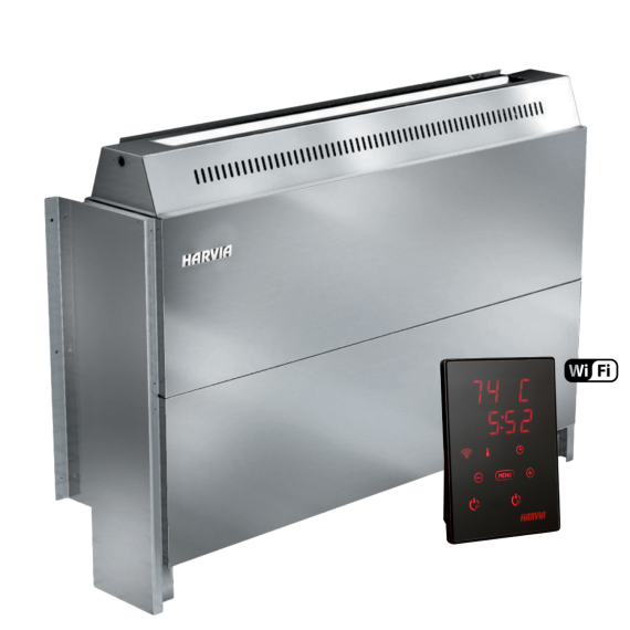 Elektrinė pirties krosnelė HARVIA HIDDEN HEATER STEEL 6,0 kW su Xenio Wifi valdymu, Pirties krosnelės be garo generatoriaus
