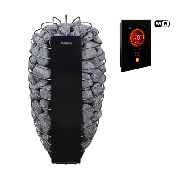 Elektrinė pirties krosnelė HARVIA SPIRIT 6,0 kW SP60FC su Fenix Wifi valdymu, Pirties krosnelės be garo generatoriaus