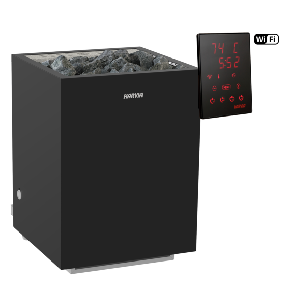 Elektrinė pirties krosnelė HARVIA VIRTA WALL COMBI 6,0 kW su Xenio Combi Wifi valdymu, Pirties krosnelės su garo generatoriumi