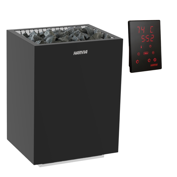 Elektrinė pirties krosnelė HARVIA VIRTA WALL 7,5 kW su Xenio valdymu, Pirties krosnelės be garo generatoriaus
