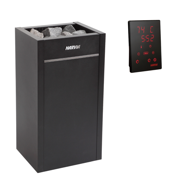 Elektrinė pirties krosnelė HARVIA VIRTA BLACK 6,8 kW su Xenio valdymu, Pirties krosnelės be garo generatoriaus